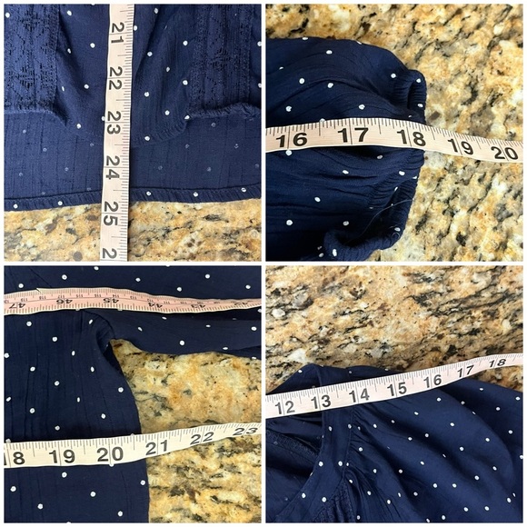 Emily Daniel’s Womens Blue Polka Dot Tunic Blouse Retro Rockabilly Pinup L - Picture 5 of 10